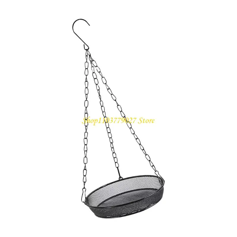 C4DF Iron Mesh Hanging Bird Feeder Tray Outdoor Garden Decoration for Bird Watching Accessories