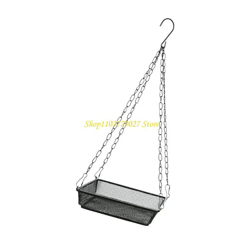 C4DF Iron Mesh Hanging Bird Feeder Tray Outdoor Garden Decoration for Bird Watching Accessories