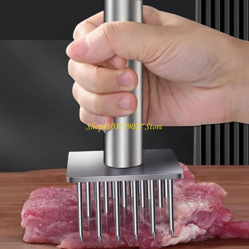 C4DF Ergonomic Handle 304Stainless Steel Skewer Needle Loose Tenderizers for Professional and Home Cooking People