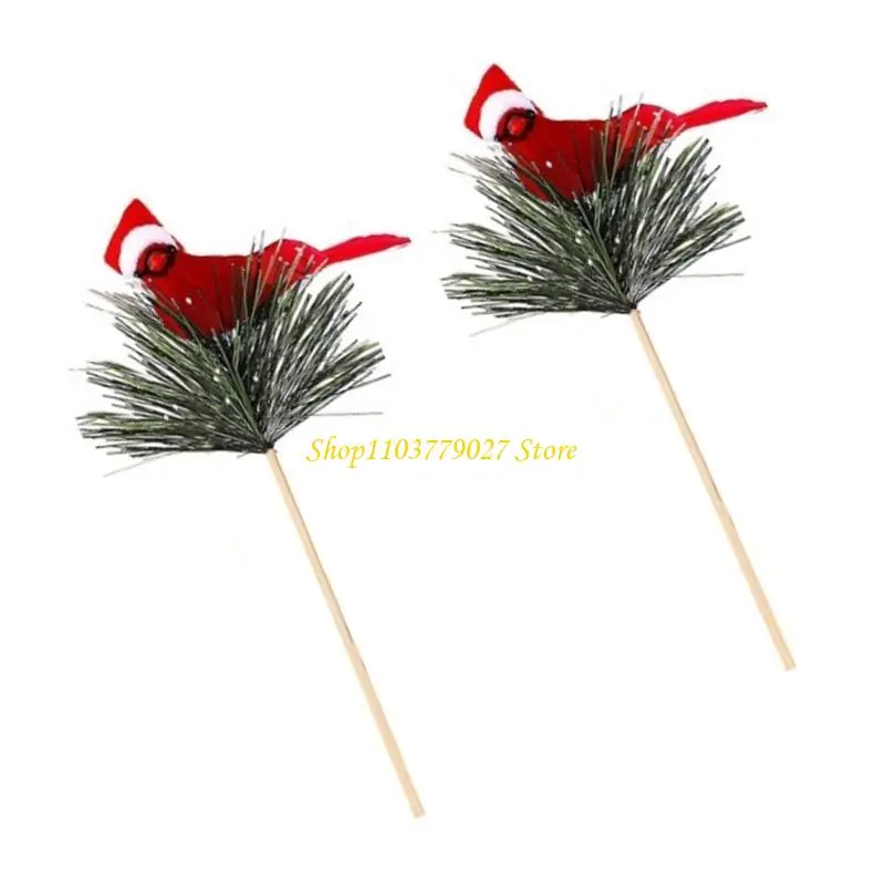 C4DF Set of 2 Comfortable Plush Flannel Bird Decoration For Flower Arrangements