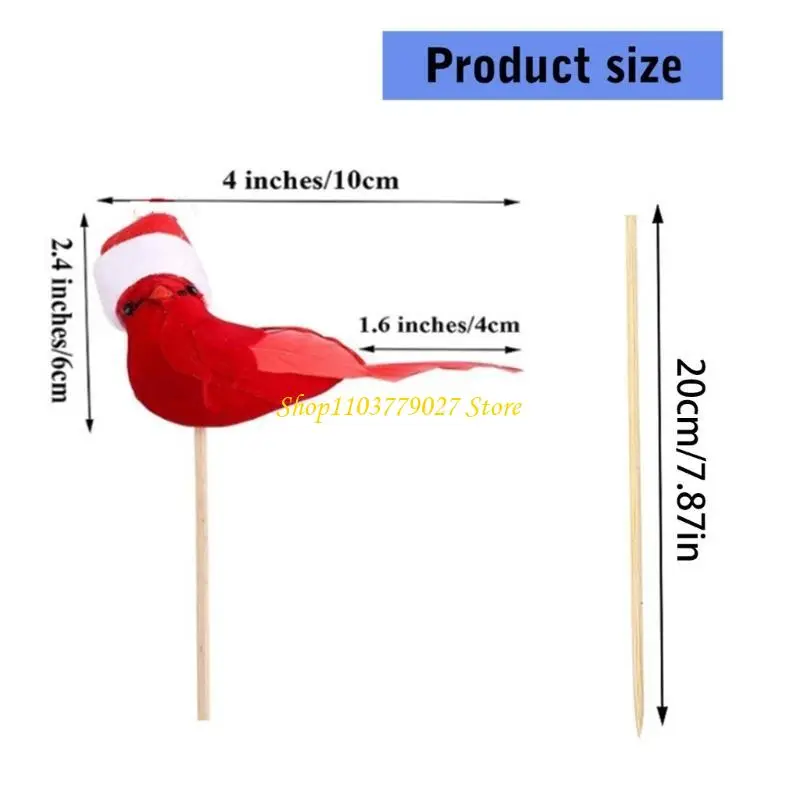 C4DF Set of 2 Comfortable Plush Flannel Bird Decoration For Flower Arrangements