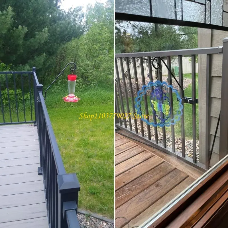 C4DF Deck Railing Plant Hanger Fence Deck Hook for Hanging Plant Bird Feeders