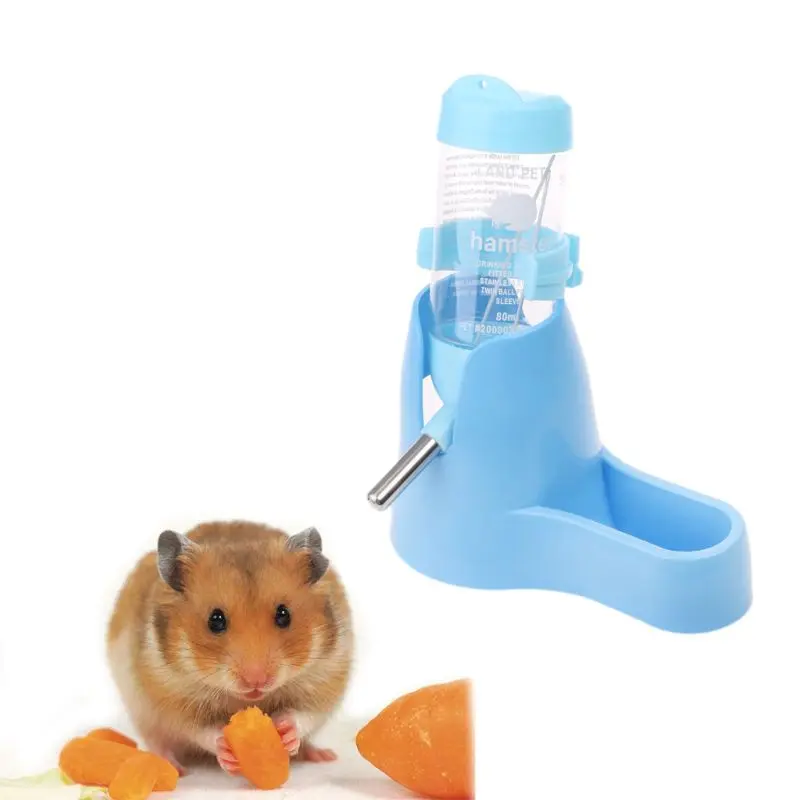 3 in 1 Food Bowl Base 80ML Automatic Water Dispenser Hanging Food Feeder for Hamster Ferret Hamster Guinea Pig Rabbit