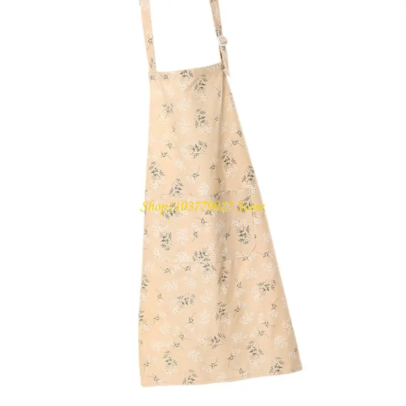 C4DF Japanese Inspireds Linen Apron For Baking Gardening Kitchen Crafts Breathable Embosseds Fabric