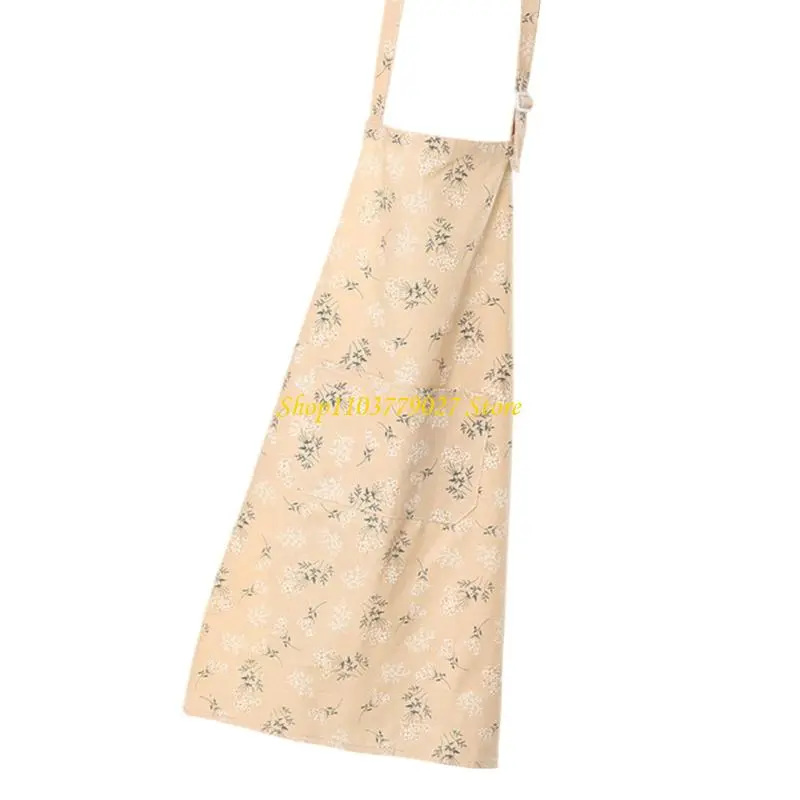 C4DF Japanese Inspireds Linen Apron For Baking Gardening Kitchen Crafts Breathable Embosseds Fabric