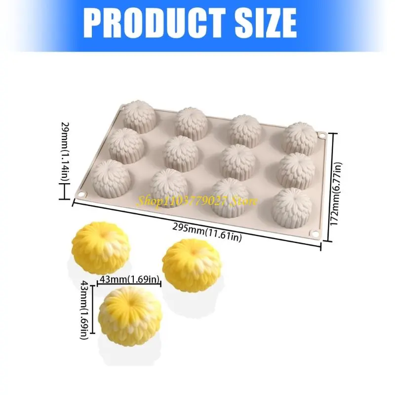 C4DF Fruit Flower Silicone Molds Baking Tool Mousses Cake Decorating Molds for Making Chocolate, Candy, Soap Enduring