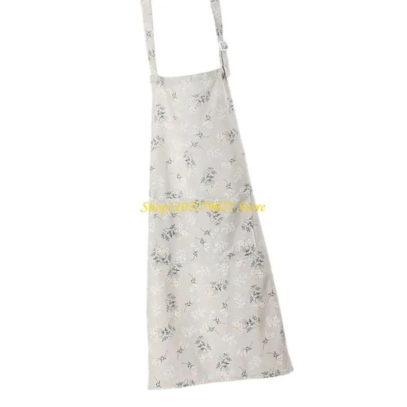 C4DF Japanese Inspireds Linen Apron For Baking Gardening Kitchen Crafts Breathable Embosseds Fabric