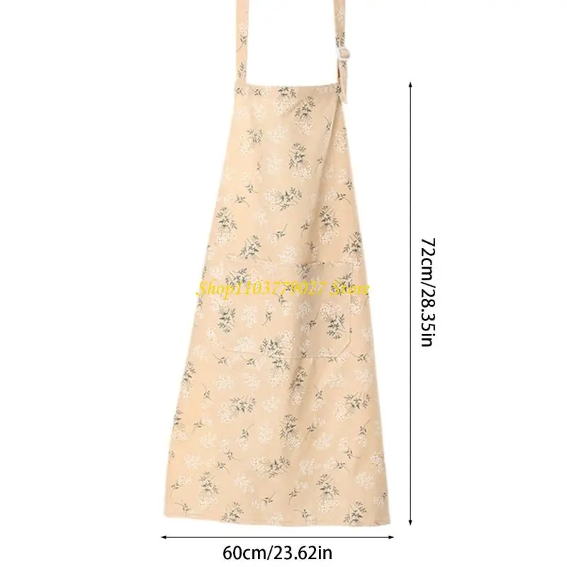 C4DF Japanese Inspireds Linen Apron For Baking Gardening Kitchen Crafts Breathable Embosseds Fabric