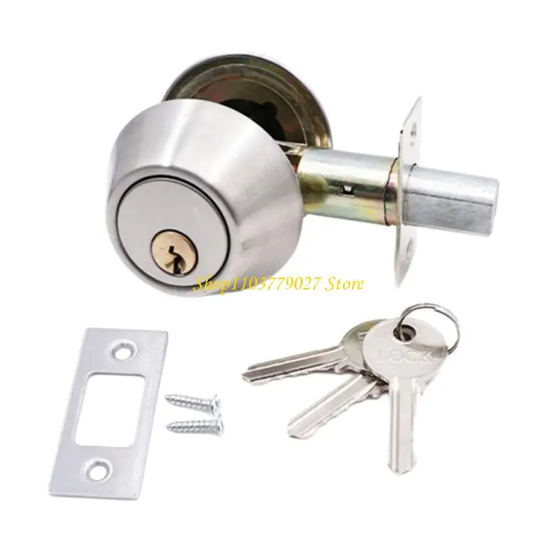C4DF Stainless Steel Exterior Door Knobs with Lock & Keys Front Door Entrance Lockset