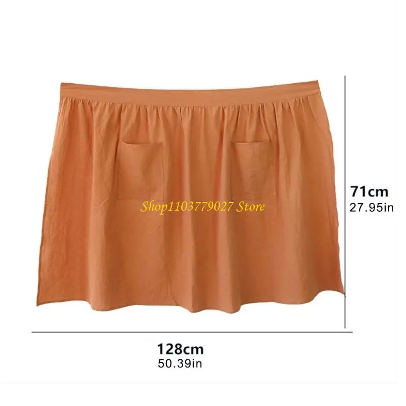 C4DF Adjustable Waist Apron Unisex Kitchen Wear Breathable Cotton Fabric Work Cloth For Grilling Crafting Home Professionl