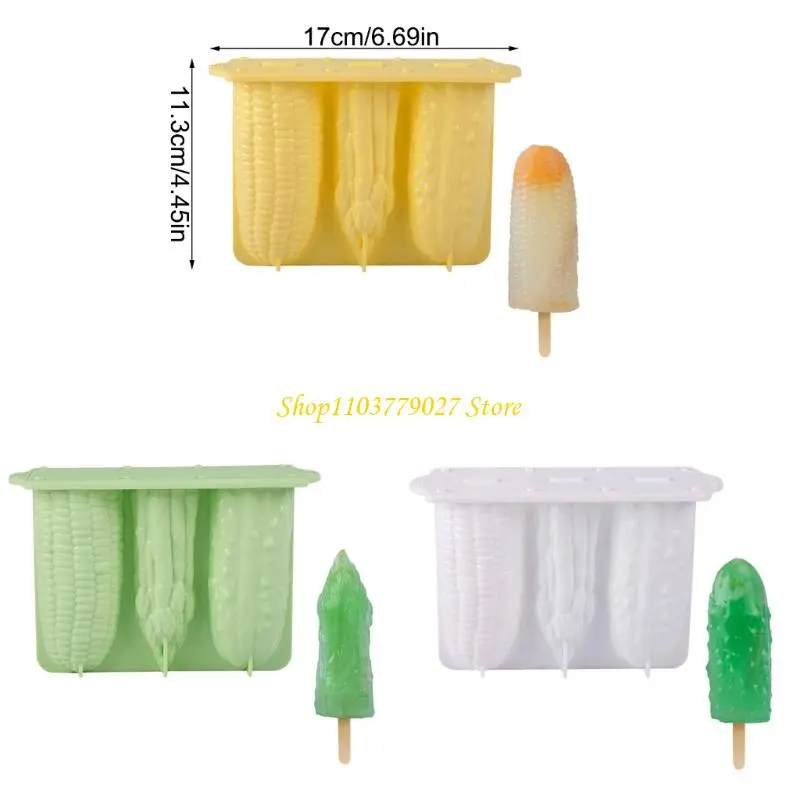C4DF Silicone Popsicles Molds 4 Cavities Vegetable Ices Cream Mold Freezers Ices Mold Cake Candy Candy Mold Nonstick
