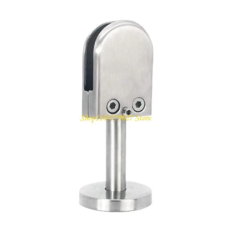 C4DF Brushed Pool Fence Mounting System 2Pcs Stainless Steel Glass Clamps With 8 12mm Frameless Panel Railing Support Posts