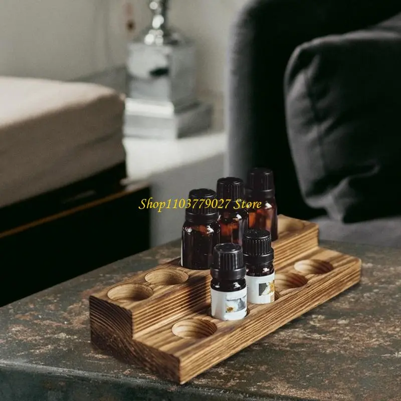 C4DF Vintage Display Rack Double Layer Design Essential Oil Organizers
