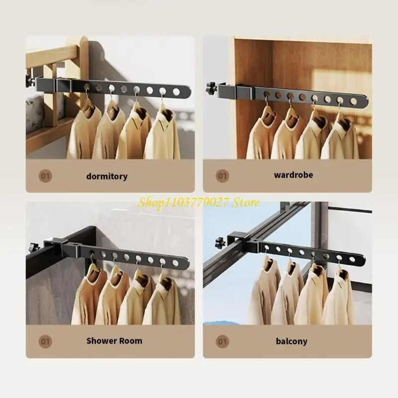 C4DF Foldable Clothes Hanger Wall Mounted Drying Rack for Efficient Space Utilization