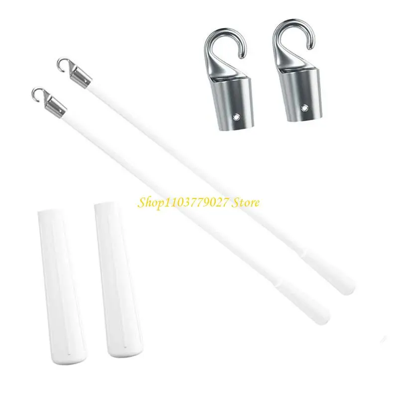 C4DF Adjustable Tilt Wand with Grip & Hook Fiberglass Vertical Blind Tilt Rod for Vertical Blinds Fiberglass Replacement Rod