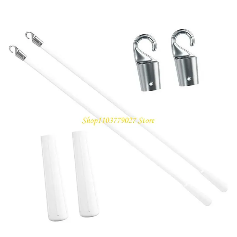 C4DF Adjustable Tilt Wand with Grip & Hook Fiberglass Vertical Blind Tilt Rod for Vertical Blinds Fiberglass Replacement Rod