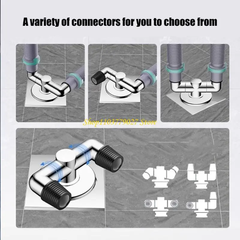C4DF Washing Machine Floor Drain Adapter Sewer Pipe Connector Easily Install
