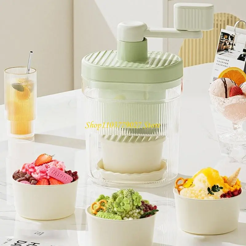 C4DF Delicate Manual Ice Crusher Hand Operated Snow Cone Maker Practical Kitchen Tool