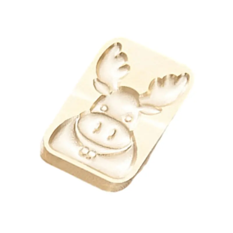 Y1UB Animal Series Sealing Wax Stamp for Christmas Envelopes Card Wedding Invitation Decoration Brass Reindeer Wax Seal Stamp