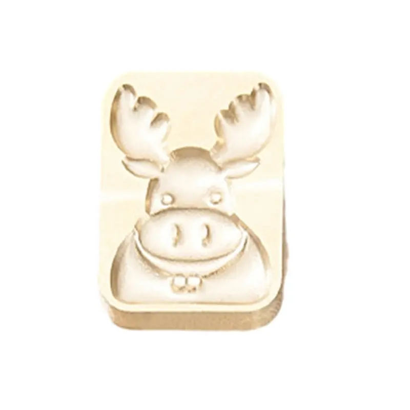 Y1UB Animal Series Sealing Wax Stamp for Christmas Envelopes Card Wedding Invitation Decoration Brass Reindeer Wax Seal Stamp