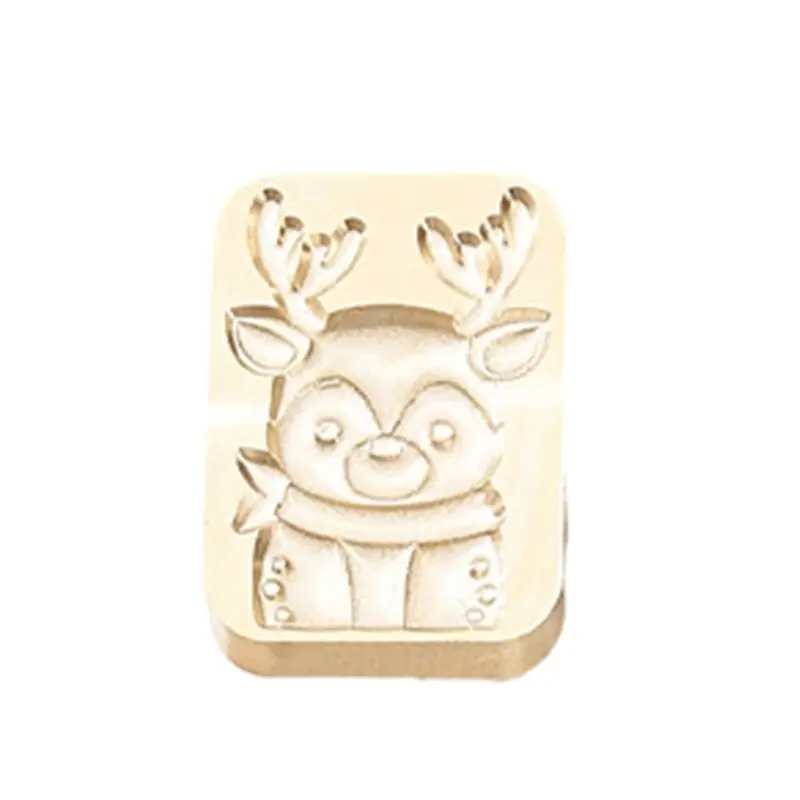 Y1UB Animal Series Sealing Wax Stamp for Christmas Envelopes Card Wedding Invitation Decoration Brass Reindeer Wax Seal Stamp