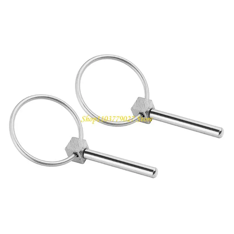 C4DF 1/2Pcs Trailer Lock Pin Stainless Steel Round Safety Pin Fasteners Replacement Retaining Pin Rustproof Hardware