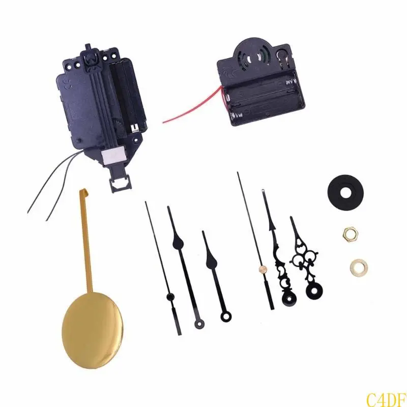 C4DF Quartzs Pendulum Clock Movement and Chimes Music Box Kits Pendulum Clock Repair Set with 2 Set of Hands for Home Decors