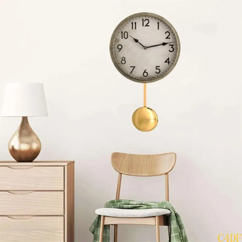C4DF Quartzs Pendulum Clock Movement and Chimes Music Box Kits Pendulum Clock Repair Set with 2 Set of Hands for Home Decors