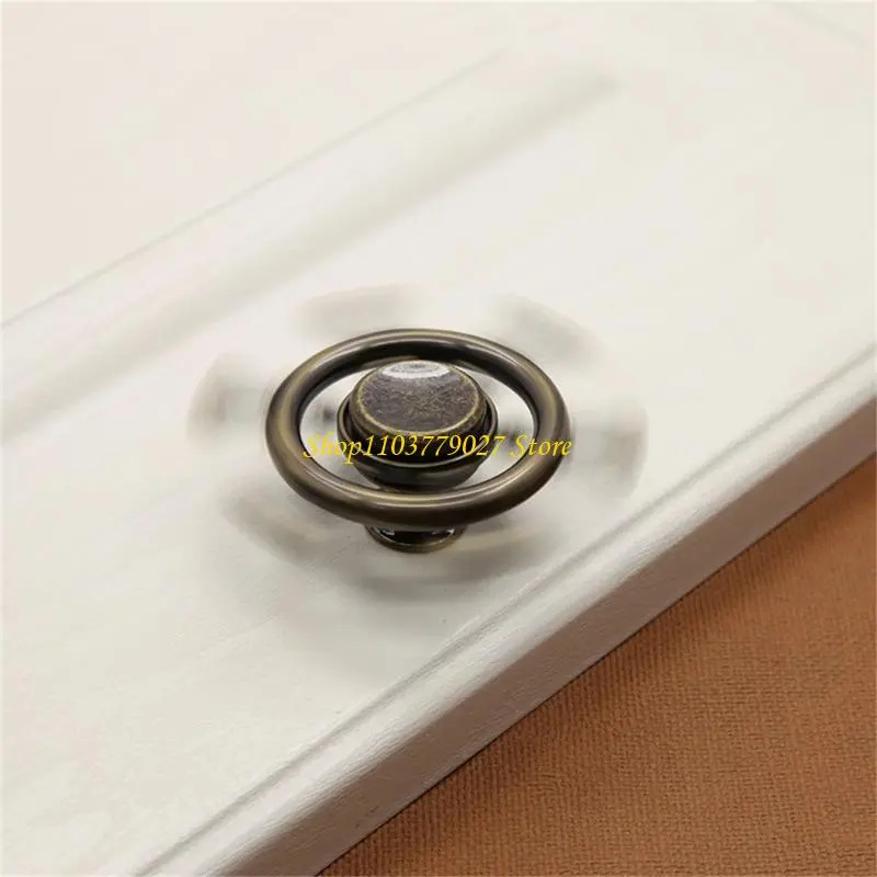 C4DF Rotating Wheel Knob Drawer Pulls Furniture Handle for Cupboard Wardrobe