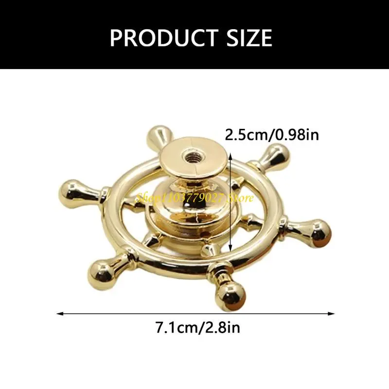 C4DF Rotating Wheel Knob Drawer Pulls Furniture Handle for Cupboard Wardrobe