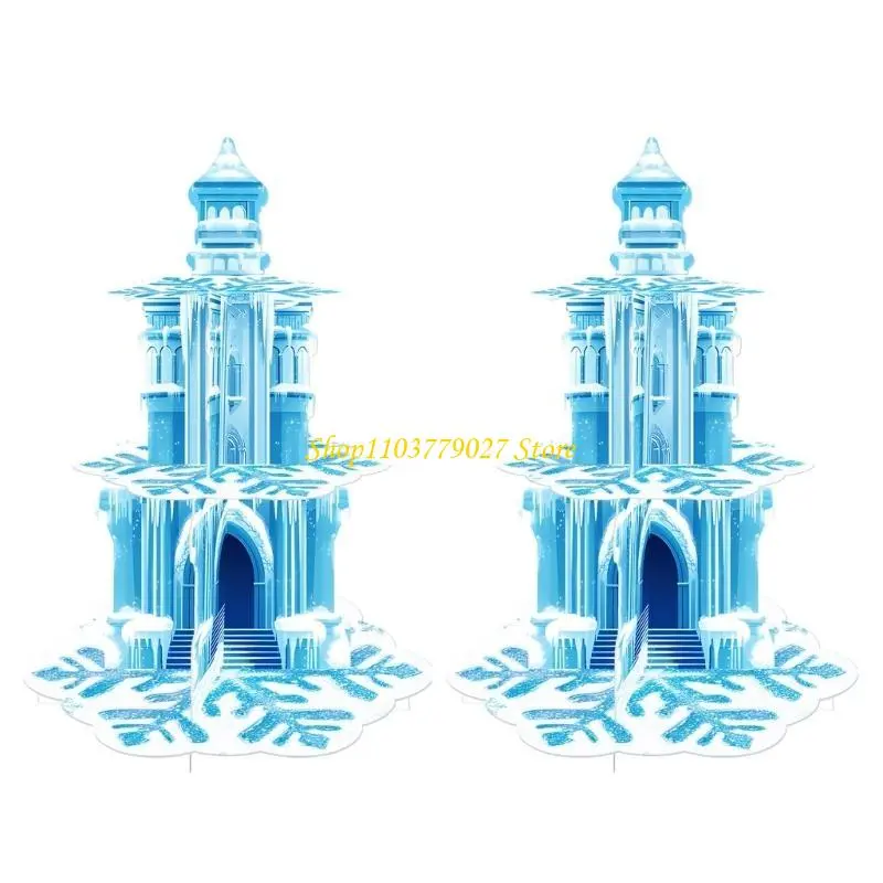 C4DF Stylish 3 Tiers Snowflake Dessert Stand Cupcake Holder for Seasonal Gatherings Holiday Household Cake Display Rack