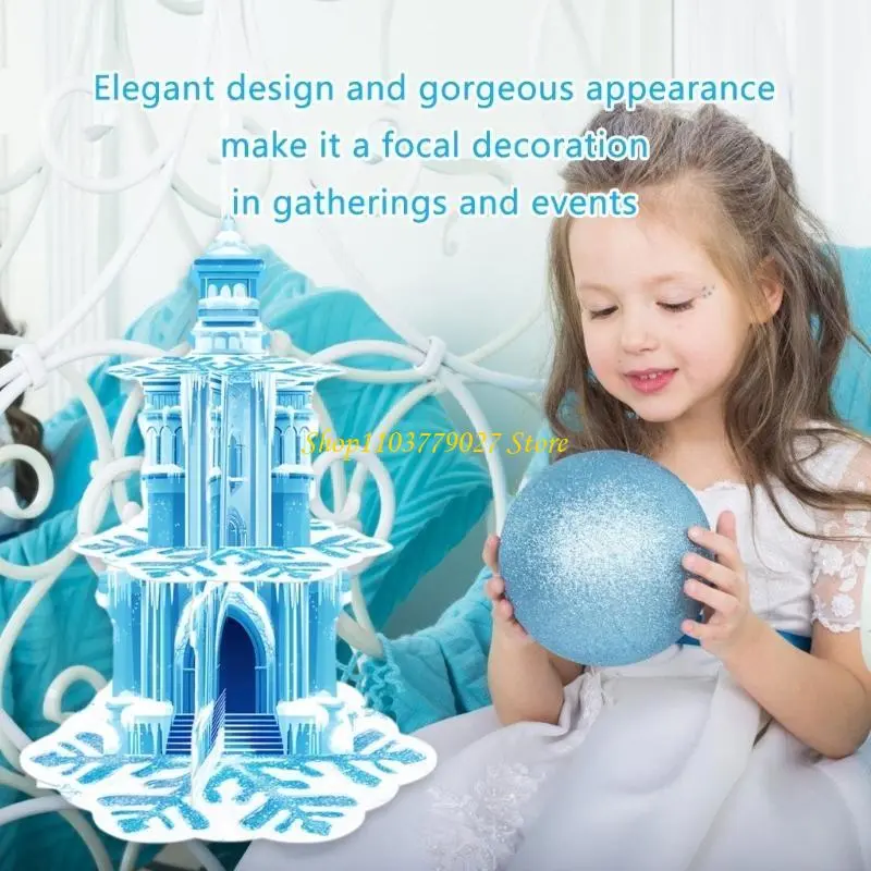 C4DF Stylish 3 Tiers Snowflake Dessert Stand Cupcake Holder for Seasonal Gatherings Holiday Household Cake Display Rack