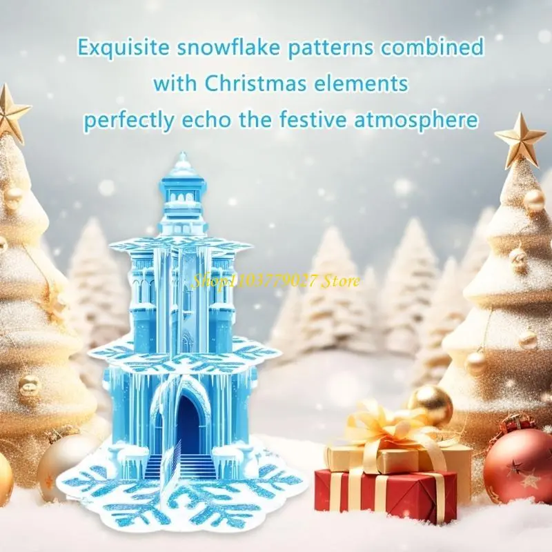 C4DF Stylish 3 Tiers Snowflake Dessert Stand Cupcake Holder for Seasonal Gatherings Holiday Household Cake Display Rack