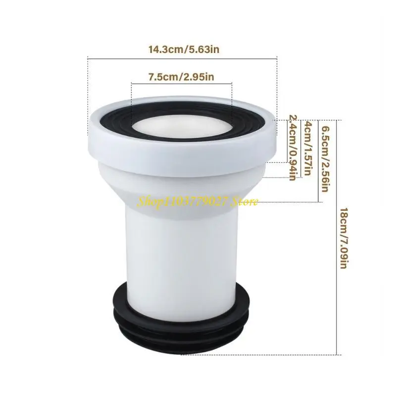 C4DF Bathroom Toilet Straight Pipe Connector Easy to Install Toilet Sewer Drain Adapter for Enhances Drainage & Leak prevents