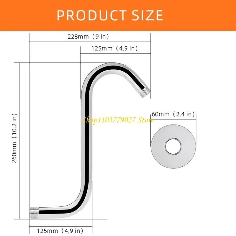 C4DF Elegant 10inch S Showerhead Extension Arm Upgrades for Bathrooms