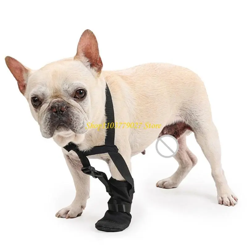 C4DF Dog Front Paws Protective Boot Paws Healing Shoes Adjustable Waterproof Dog Shoe Wound Care Footwear for Wood Recovery