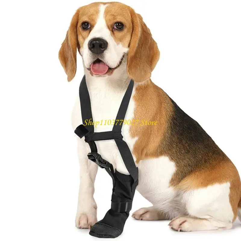 C4DF Dog Front Paws Protective Boot Paws Healing Shoes Adjustable Waterproof Dog Shoe Wound Care Footwear for Wood Recovery