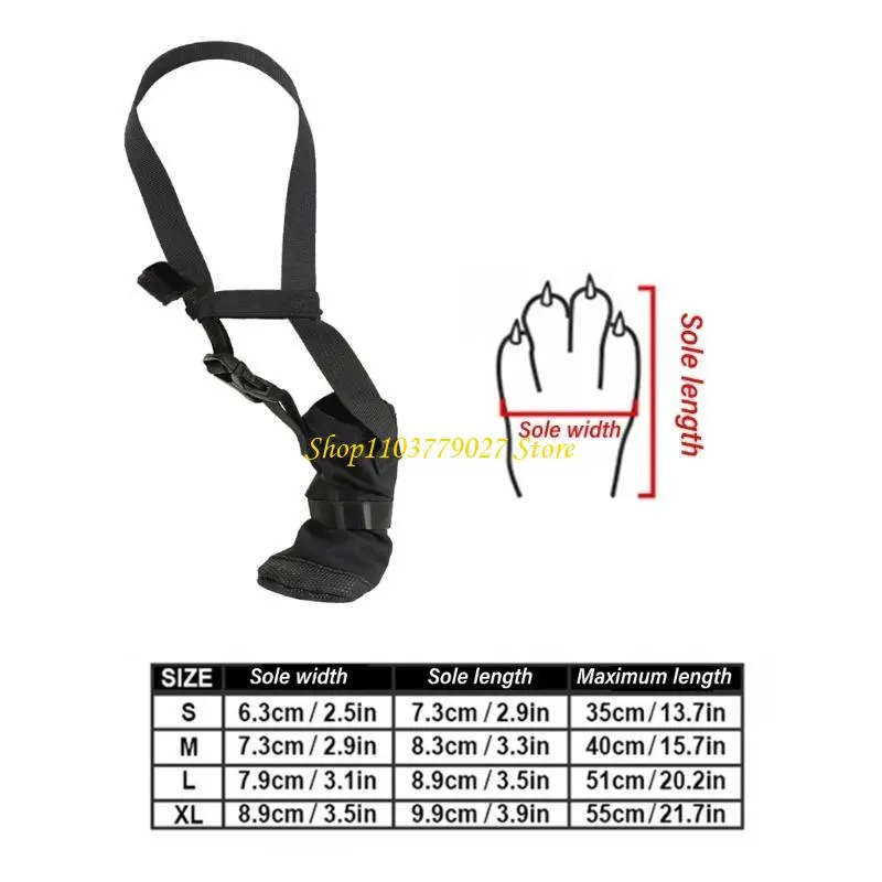 C4DF Dog Front Paws Protective Boot Paws Healing Shoes Adjustable Waterproof Dog Shoe Wound Care Footwear for Wood Recovery