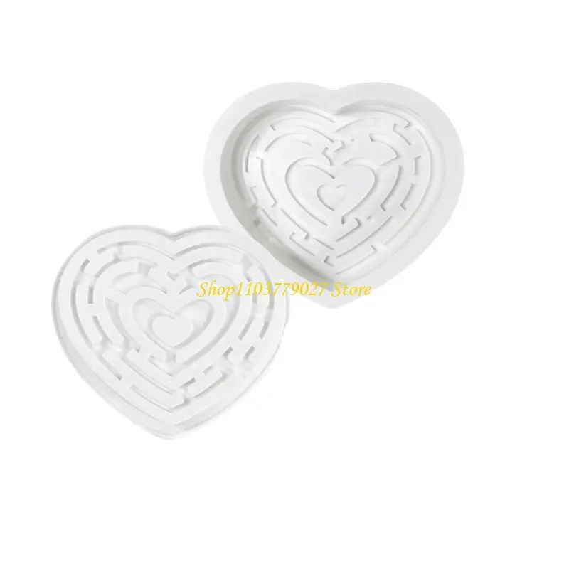 C4DF Maze Heart Molds Making Mousses Cake Molds for Making Chocolate Fondant