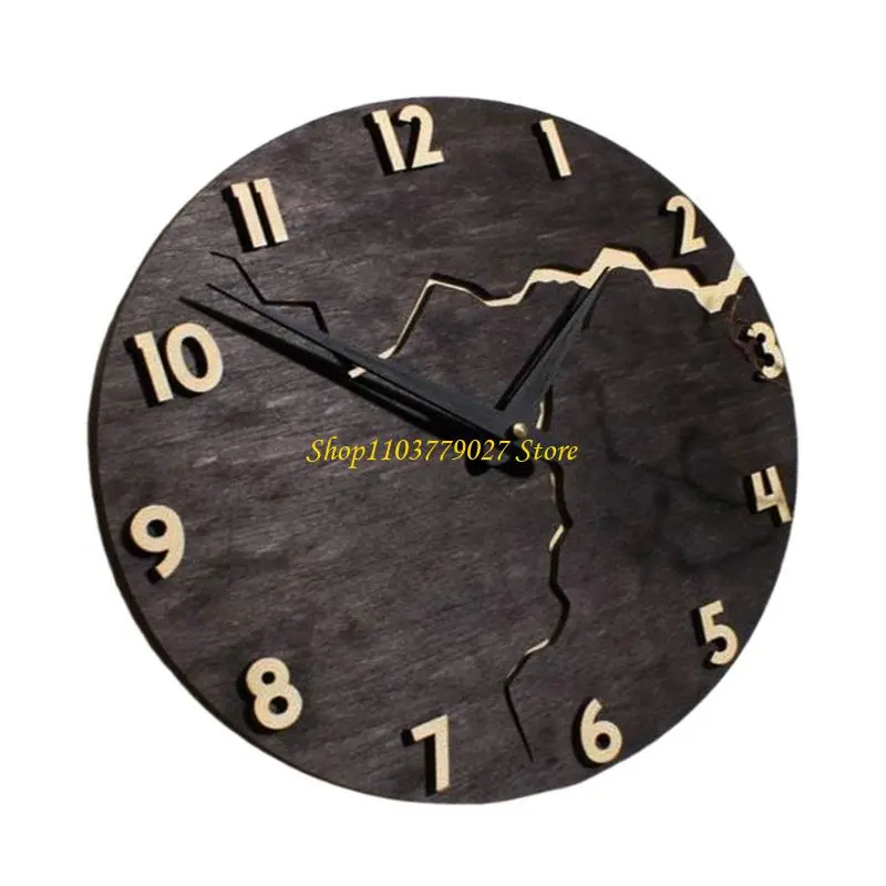 C4DF Battery Operated Wall Clock with Unique Crack Designs Sophisticated Decors