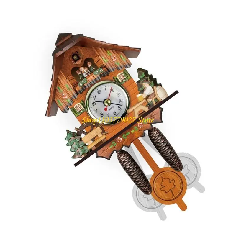 C4DF Charm Cuckoo Clock Complements Any Interior Decors Decorative Wall Clock