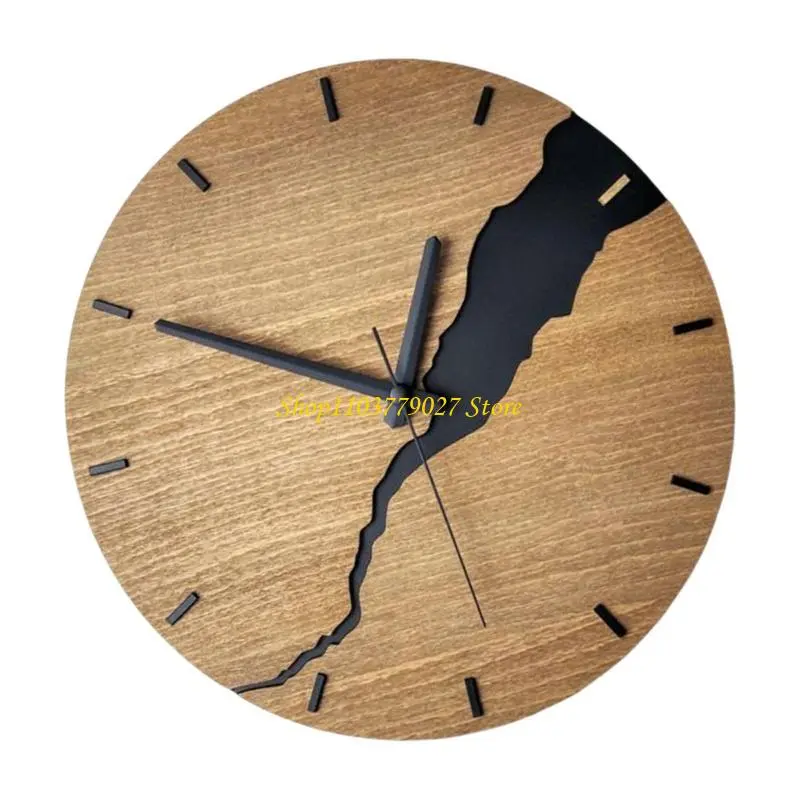 C4DF Battery Operated Wall Clock with Unique Crack Designs Sophisticated Decors