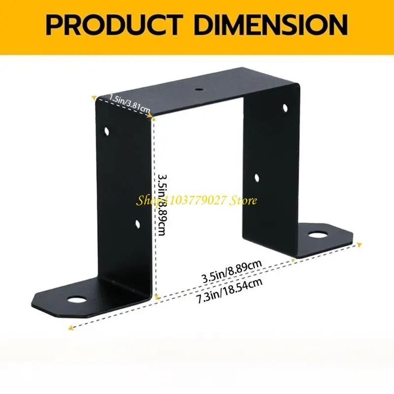 C4DF Pack Of 4 Effective Gazebo Mounting Bracket For 4x4inch Posts Metal Ties Fence Fixed Support for Garden Yard