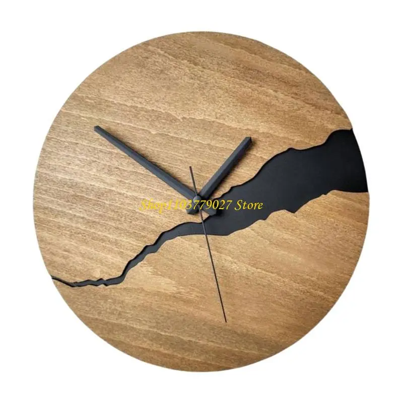 C4DF Battery Operated Wall Clock with Unique Crack Designs Sophisticated Decors
