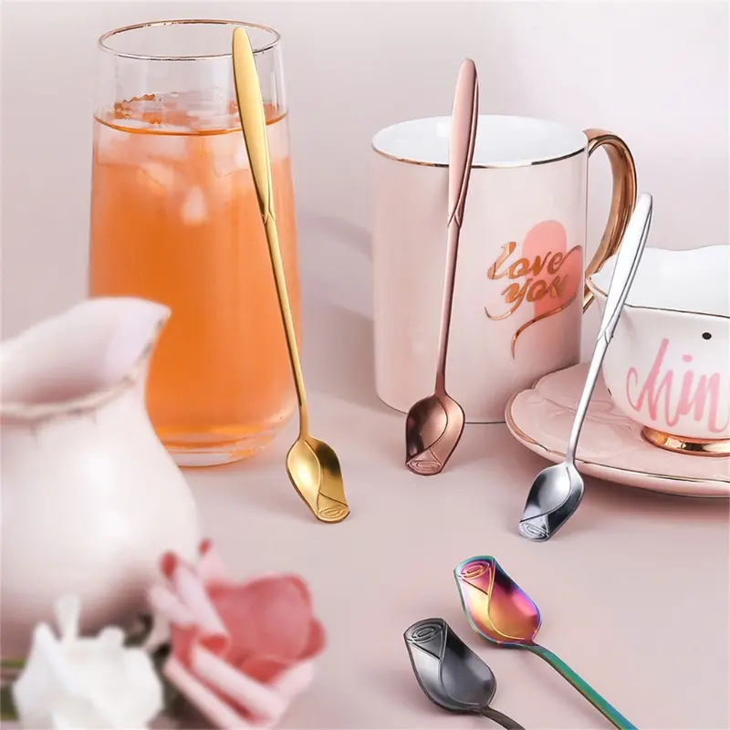 Y1UB Stirring Spoon Stainless Steel Material Coffee Spoon Dessert Spoon for Coffee