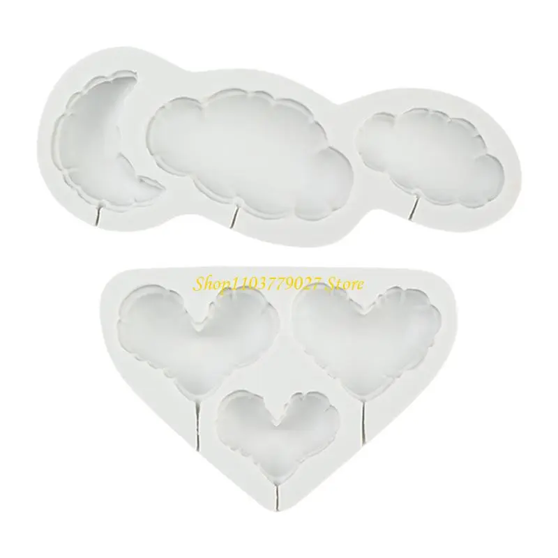 C4DF Heart Star Cloud Silicone Molds Making Mousses Cake Molds Decorating Baking Tool for Making Chocolate Fondant Dessert