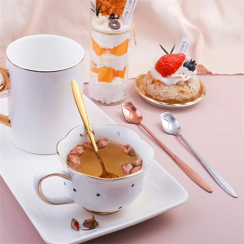 Y1UB Stirring Spoon Stainless Steel Material Coffee Spoon Dessert Spoon for Coffee