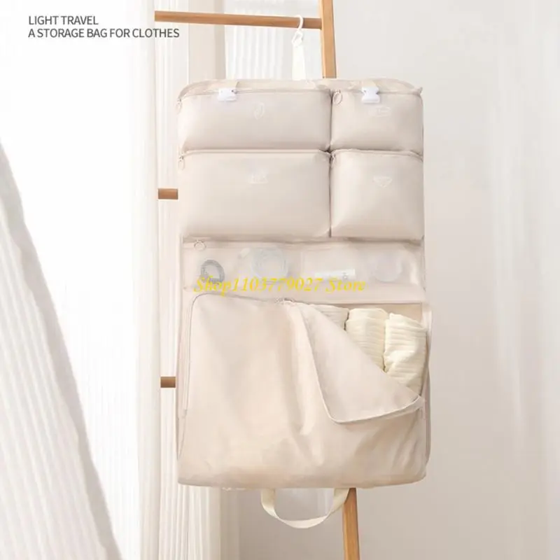 C4DF Space Saving Travel Organizers Bag with Hook for Closet or Suitcases Hanging