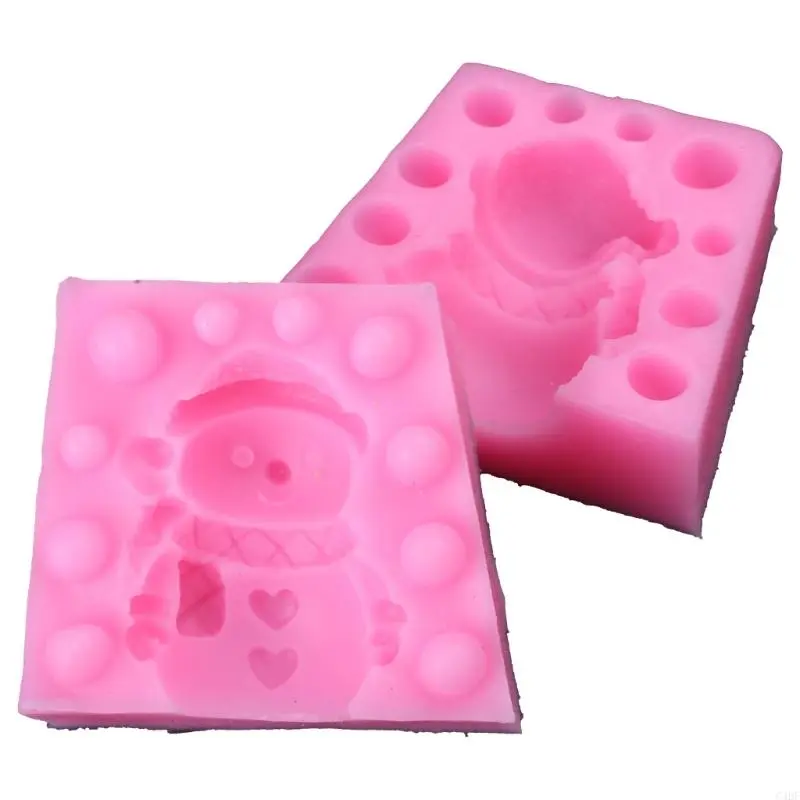 C4DF Christmas Snowman Silicone Molds for Candle Soap Plaster Ornaments, Christmas Decorations, Epoxy Resin Molds