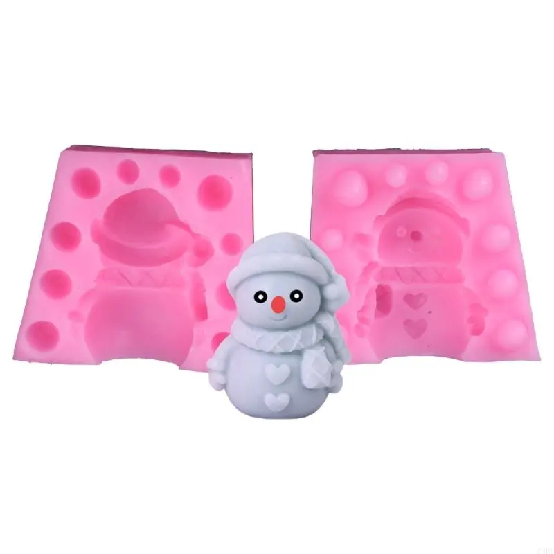 C4DF Christmas Snowman Silicone Molds for Candle Soap Plaster Ornaments, Christmas Decorations, Epoxy Resin Molds